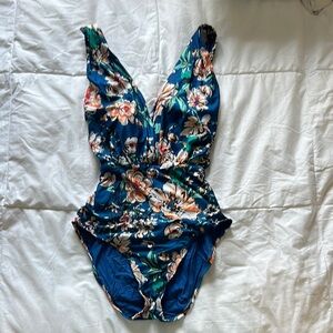 Floral Plunge One-Piece Swimsuit